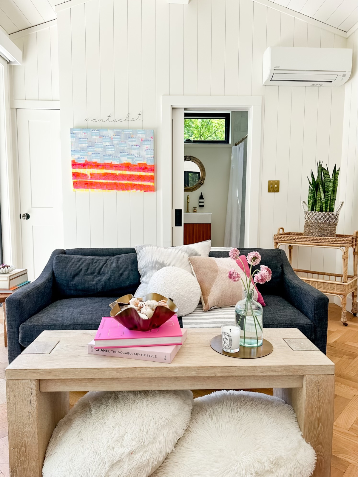 Interior space of backyard cabana.
