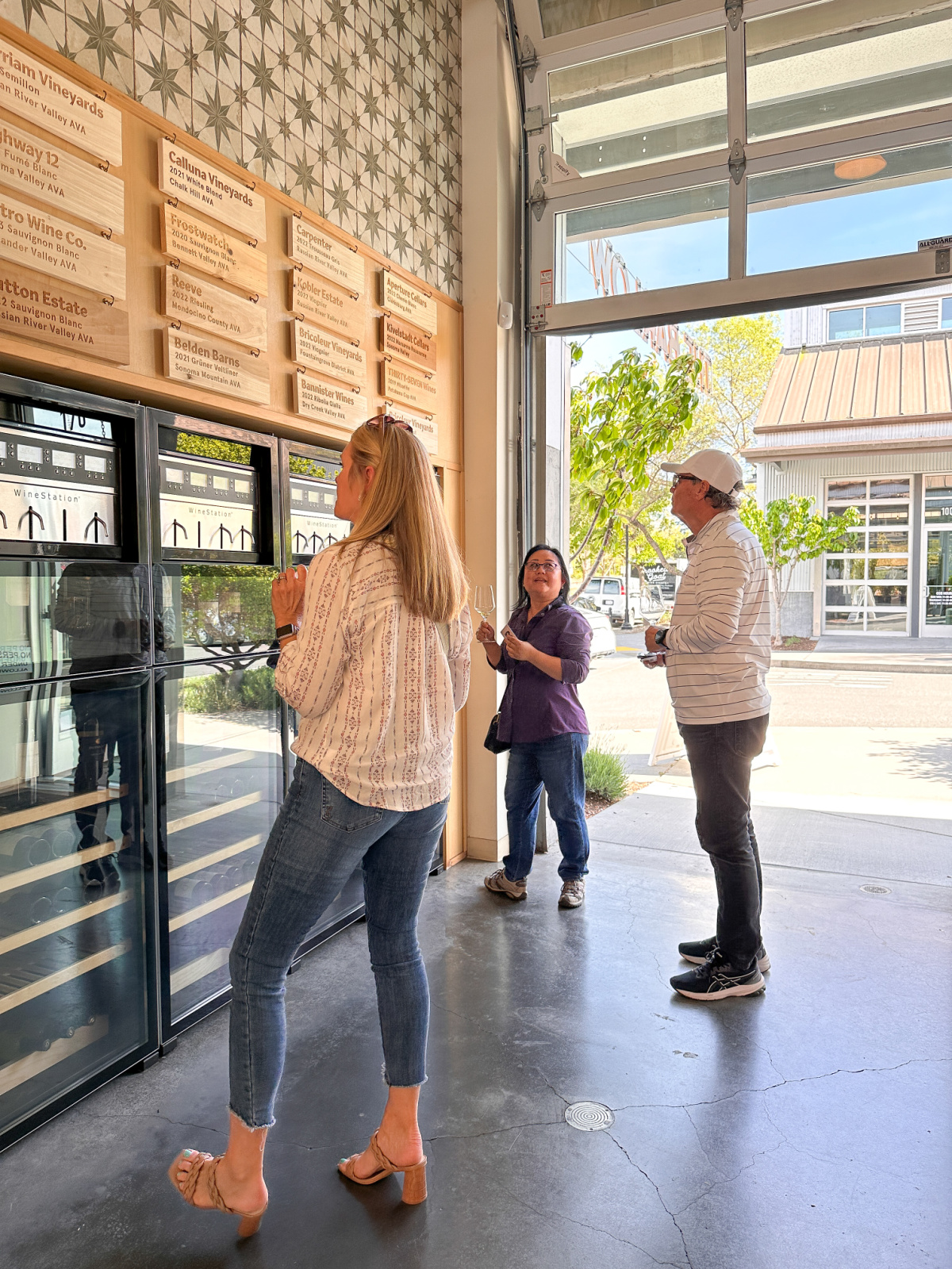 Self- dispensing wine machines at Region tasting room.