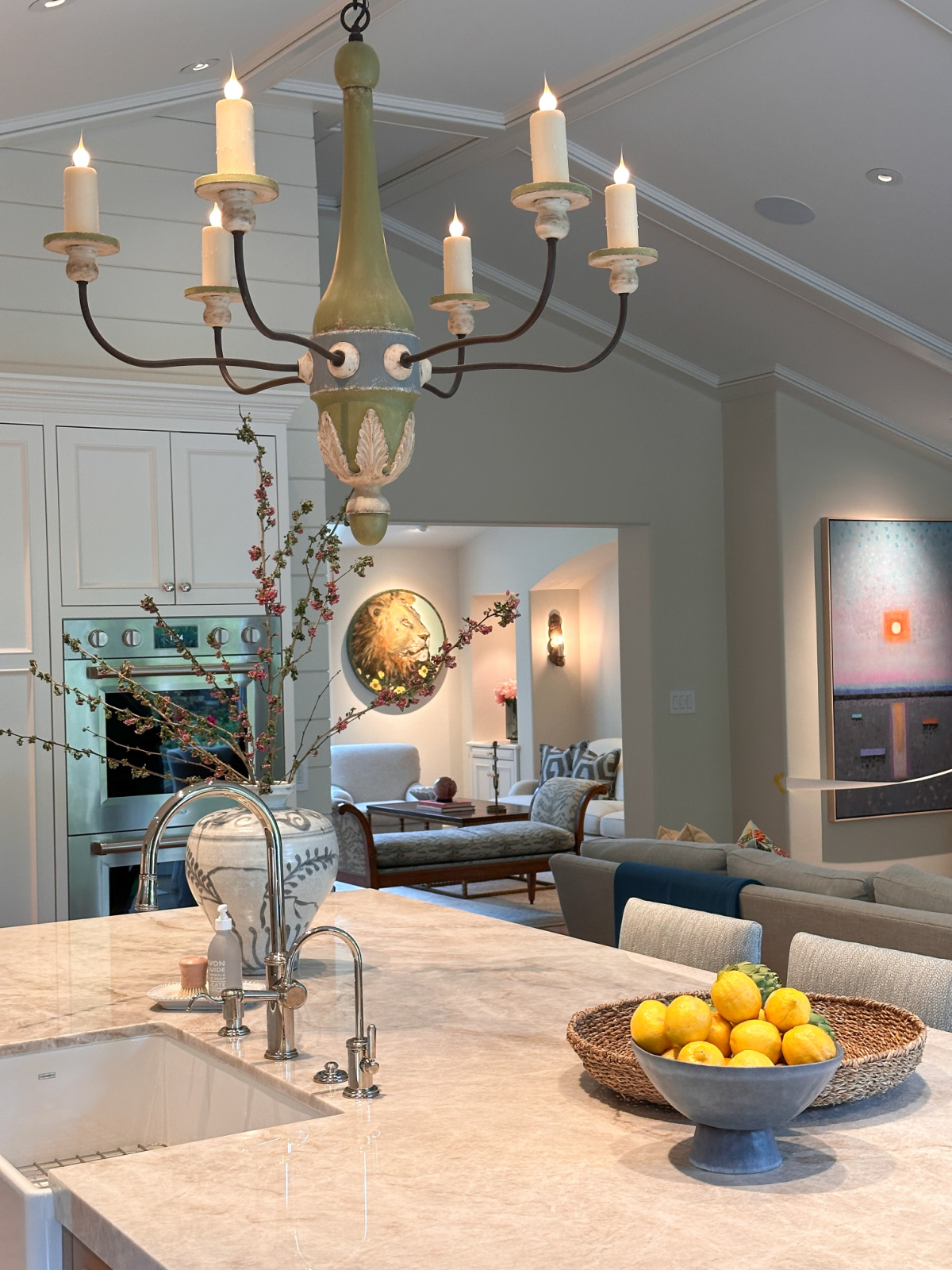 Kitchen island sink.