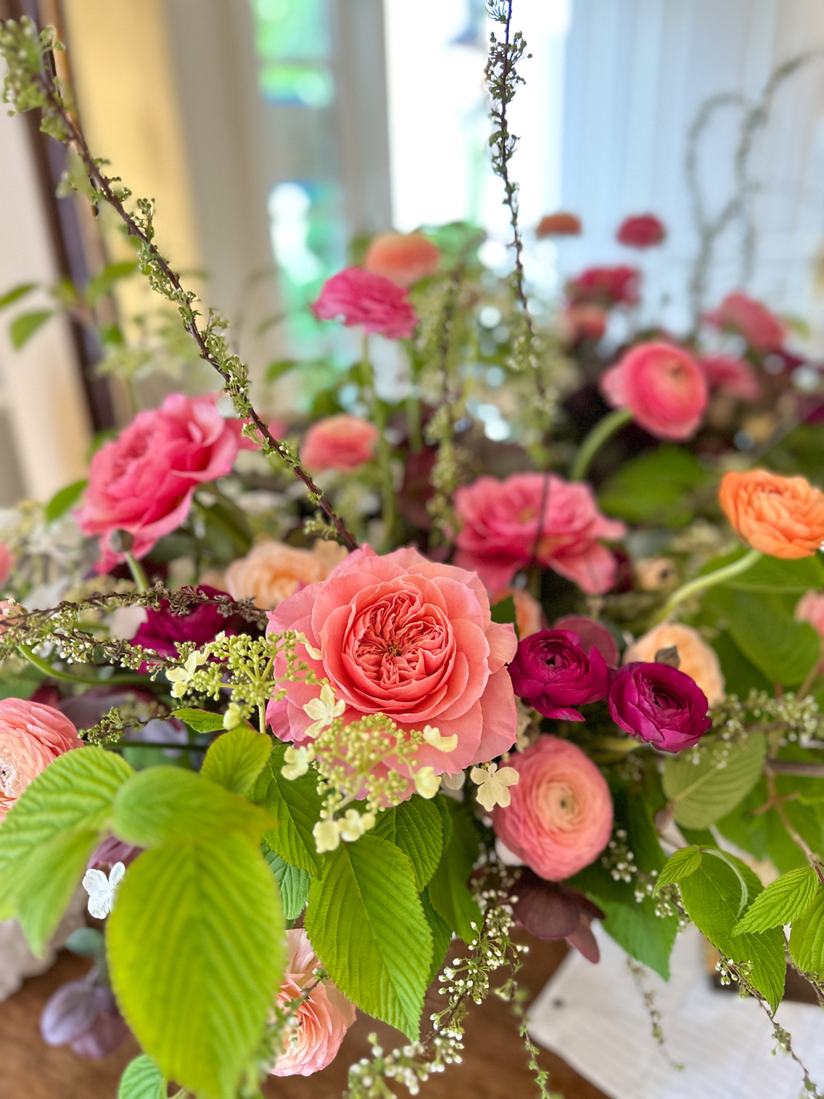 Colorful flower arrangements.