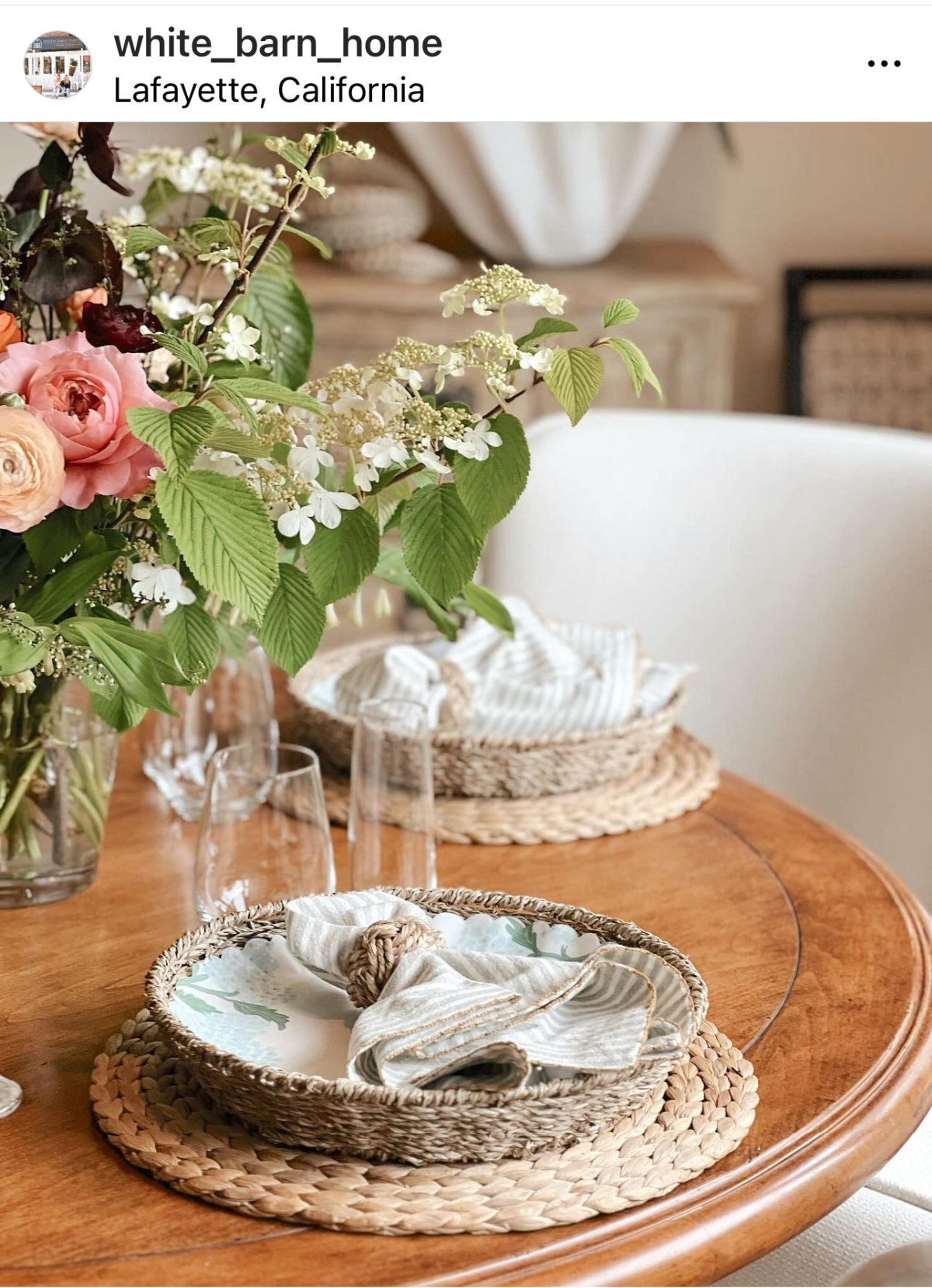 Table setting by White Barn Home.