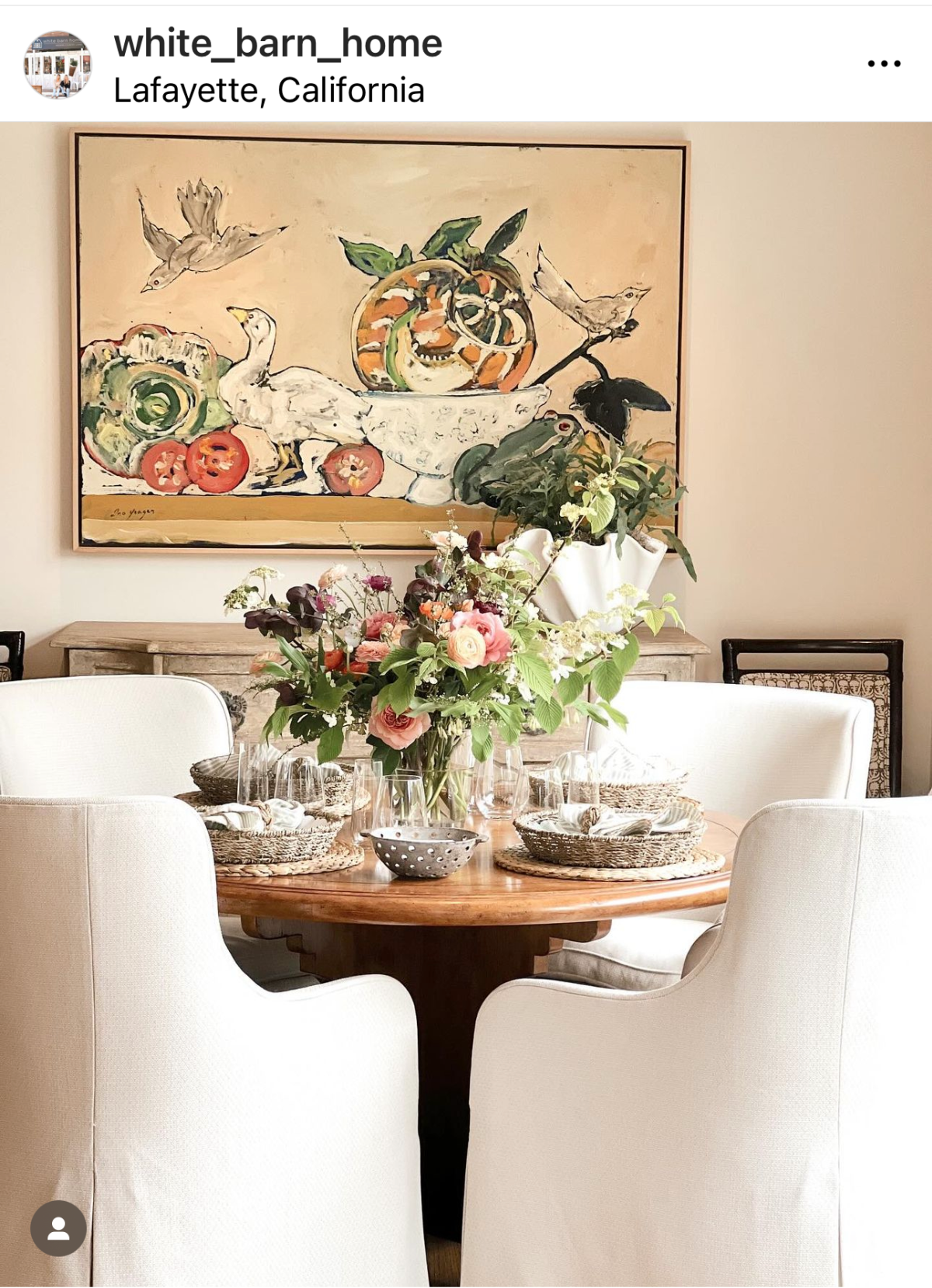 White Barn Home Table Setting