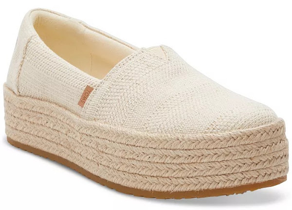 Tom's Valencia Espadrille Platform shoe.