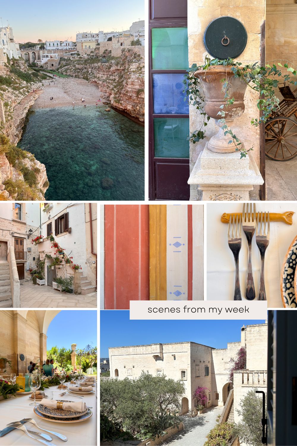 Collage of Puglia photos.