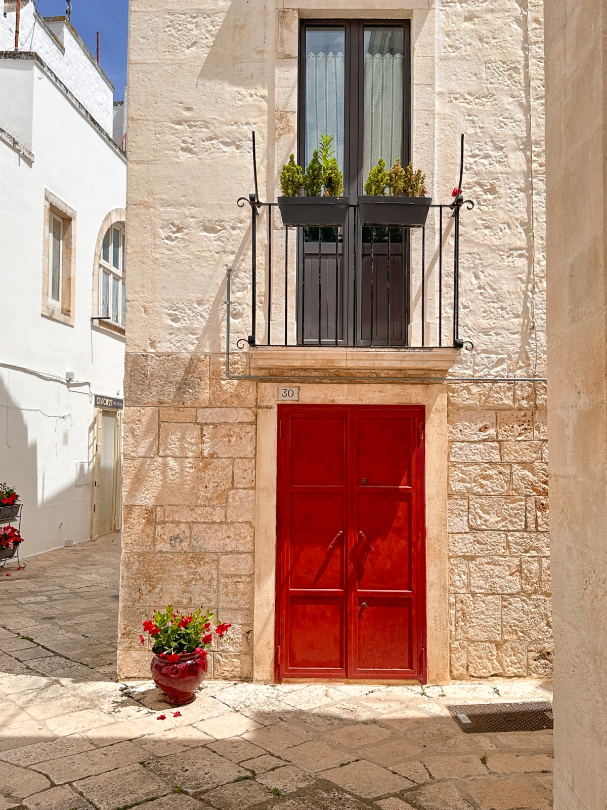 Red door in Puglia.