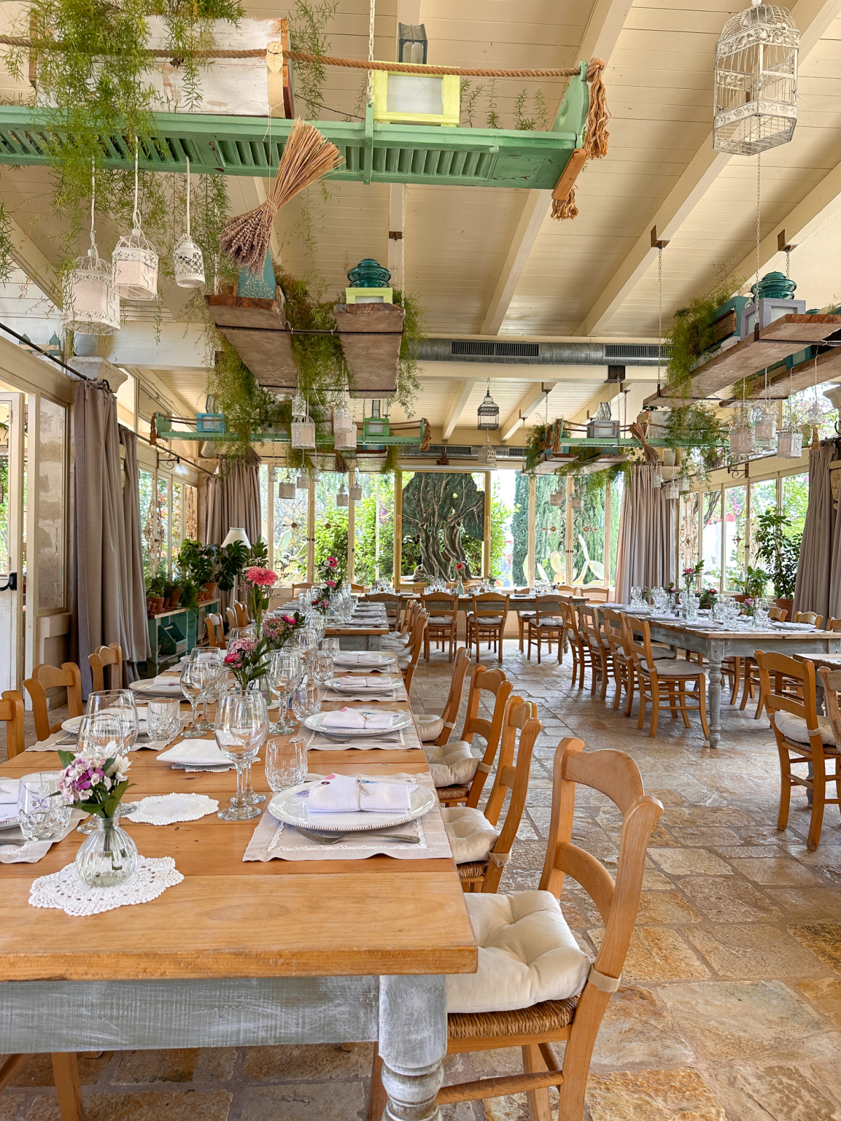 Garden dining room at Masseria Montenapoleone.
