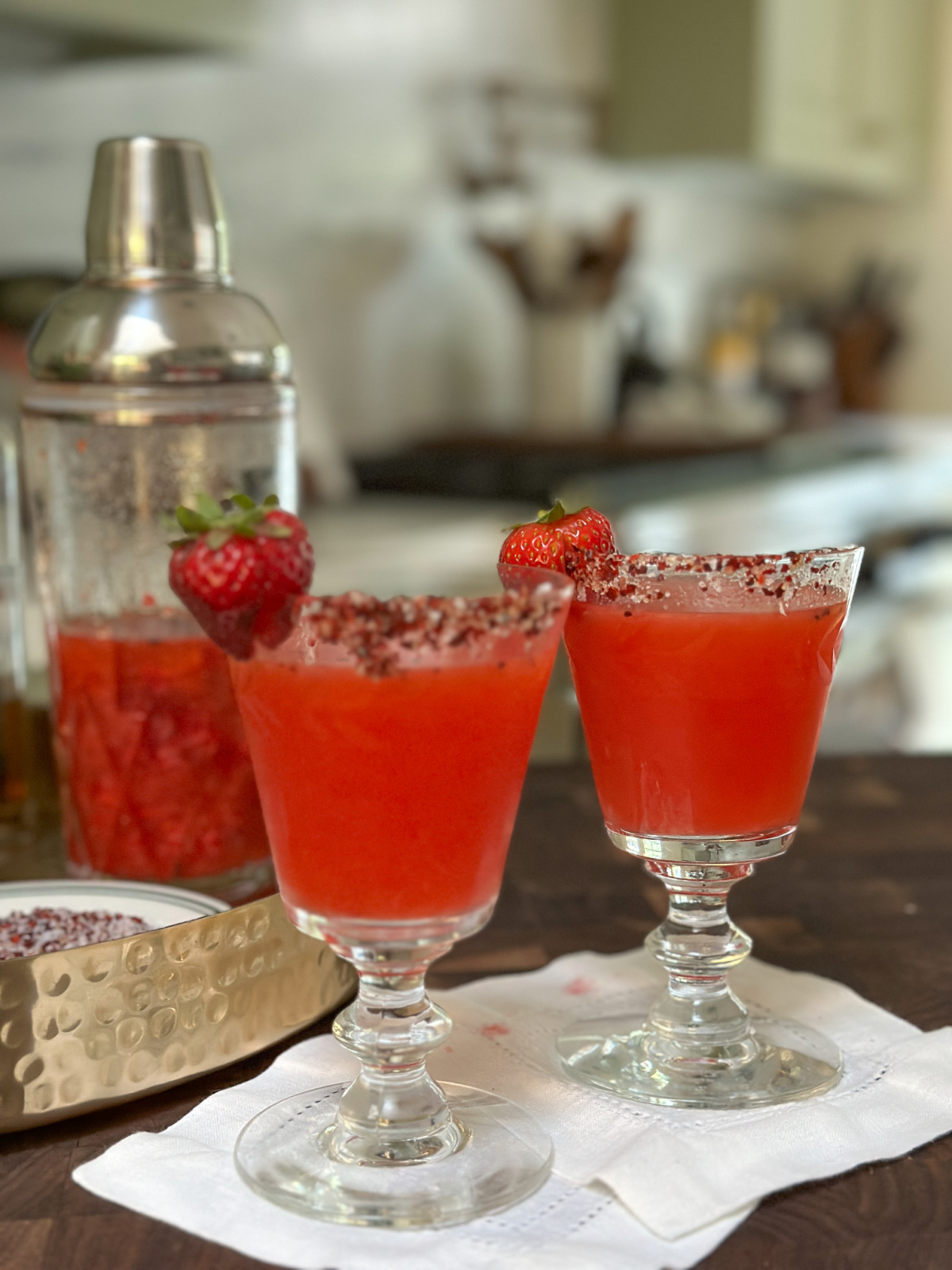 Strawberry Mezcal Margarias.