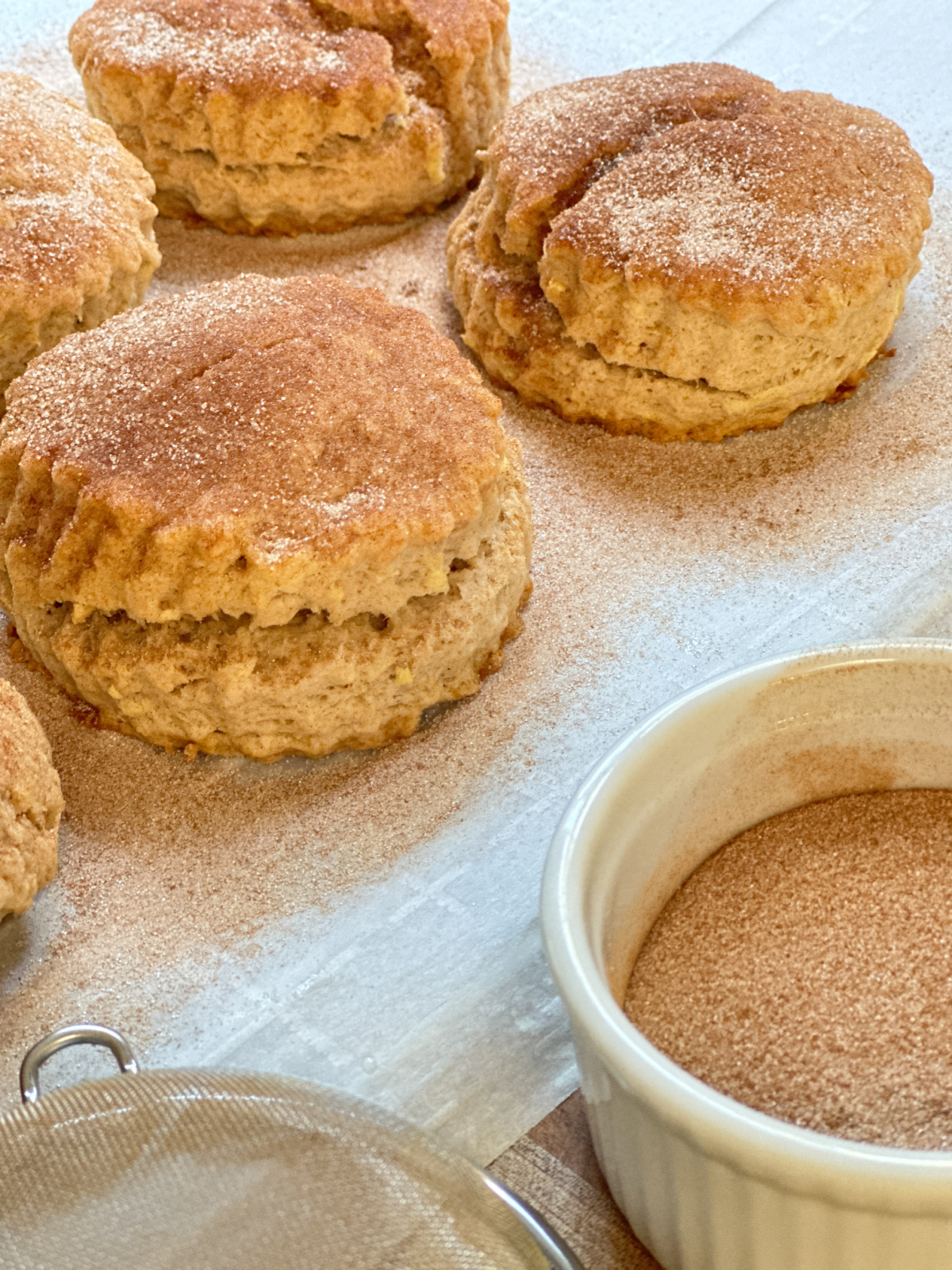 Apple Cinnamon Scones on tray.