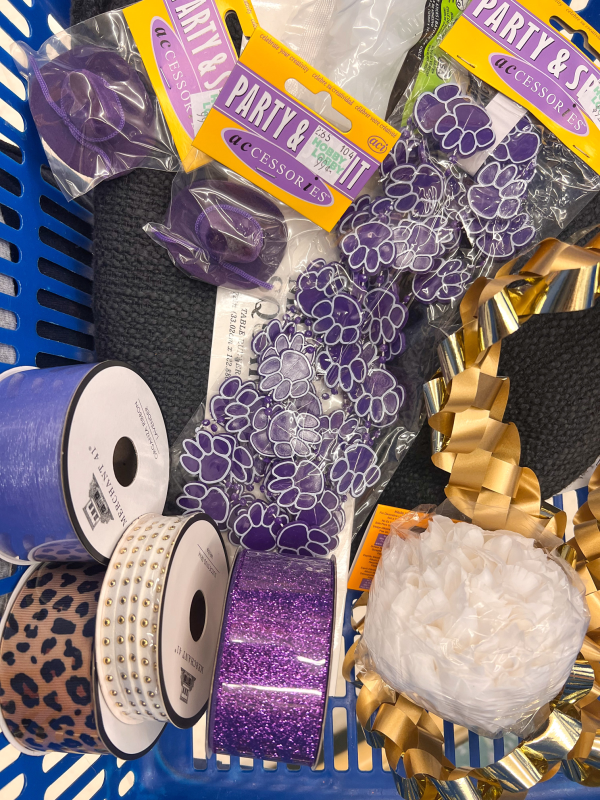 Ribbons to make homecoming mum.