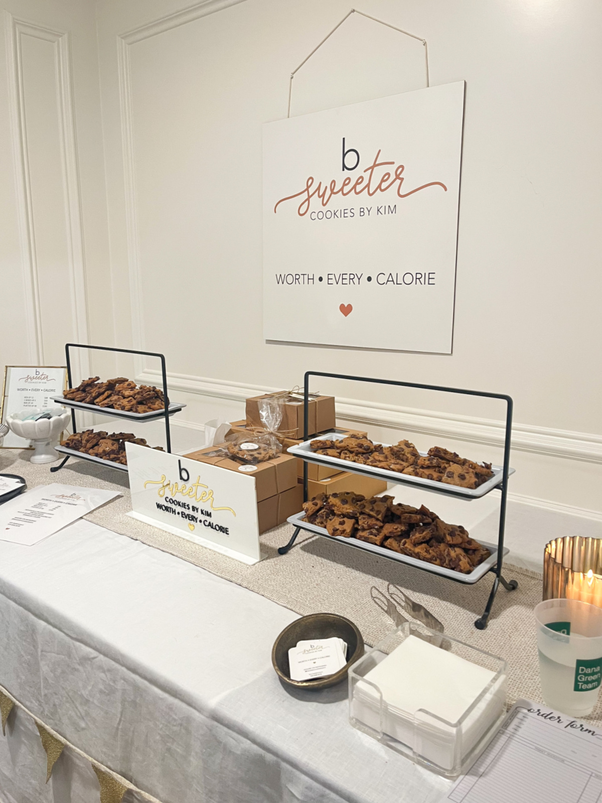 B Sweeter Cookies display at Dana Green Sip & Shop.