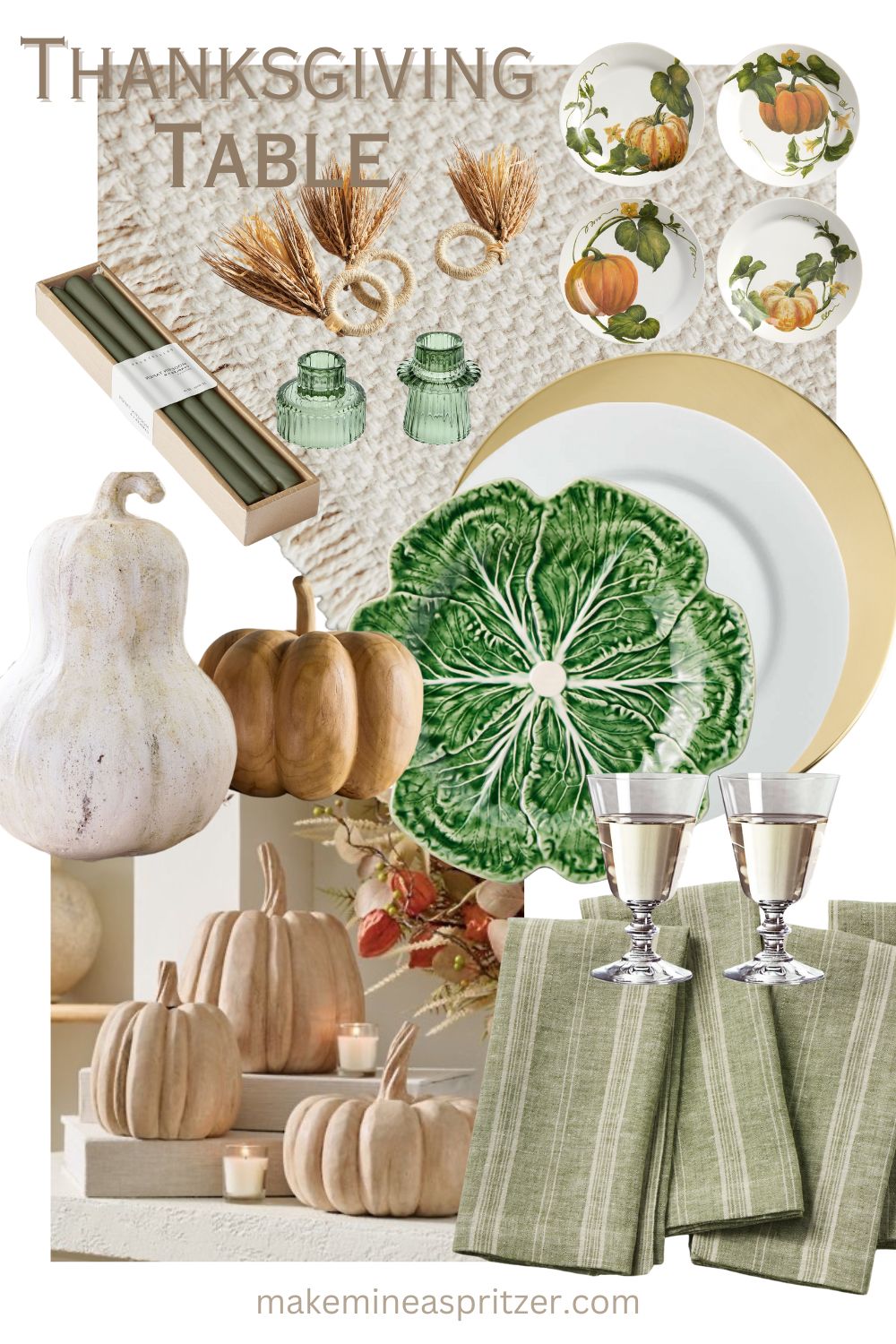 Thanksgiving table inspiration collage.