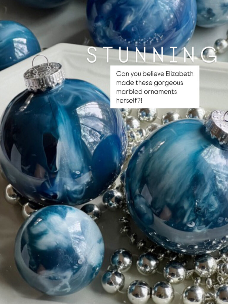 Pinecones & Acorns marbles Christmas ornaments.