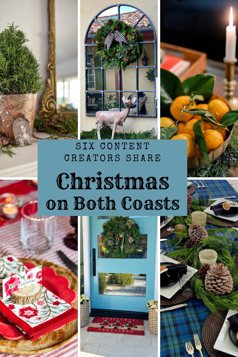 Christmas on Both Coasts holiday collage.