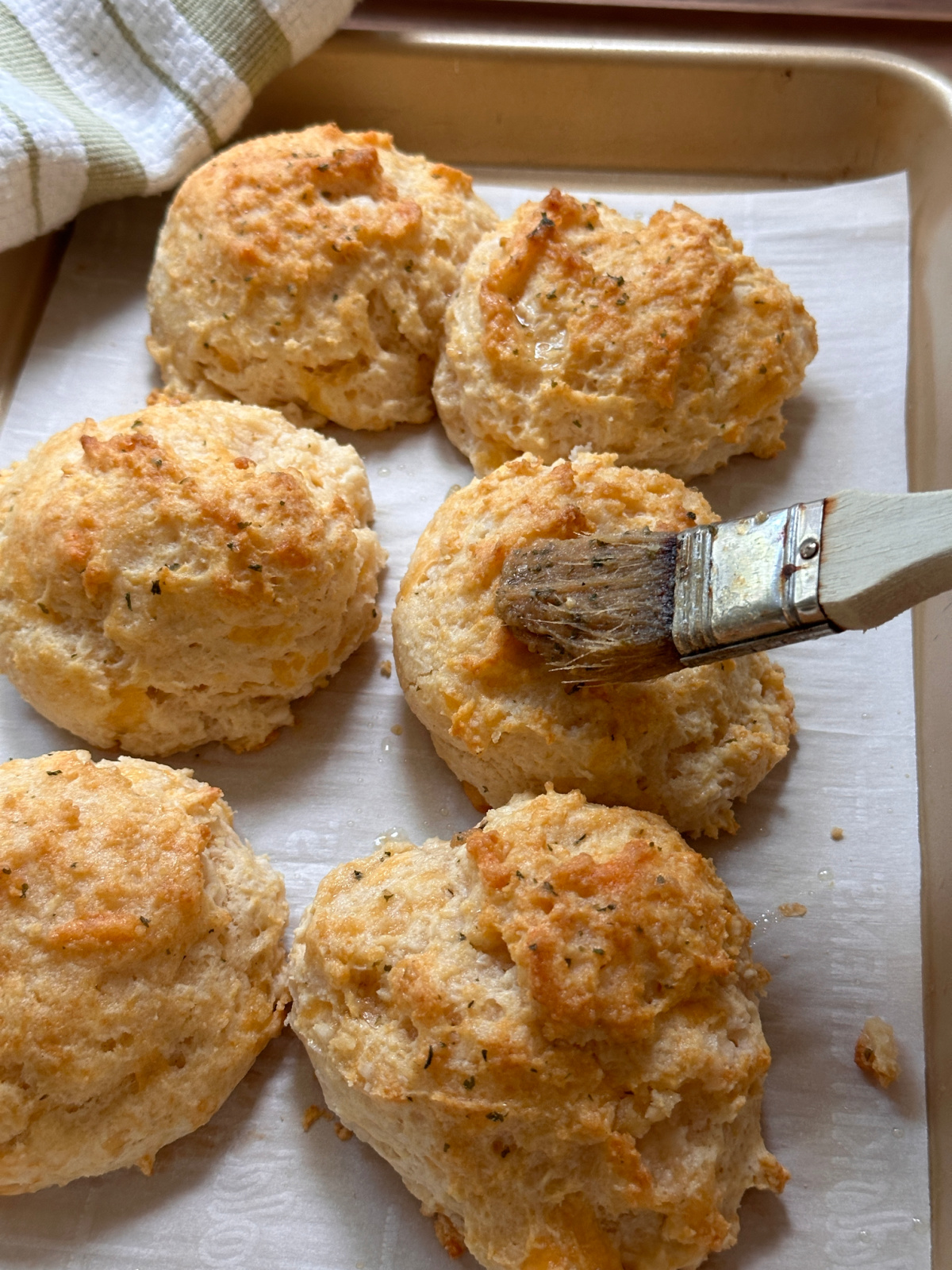 Red Lobster Cheddar Bay Biscuits on tray.