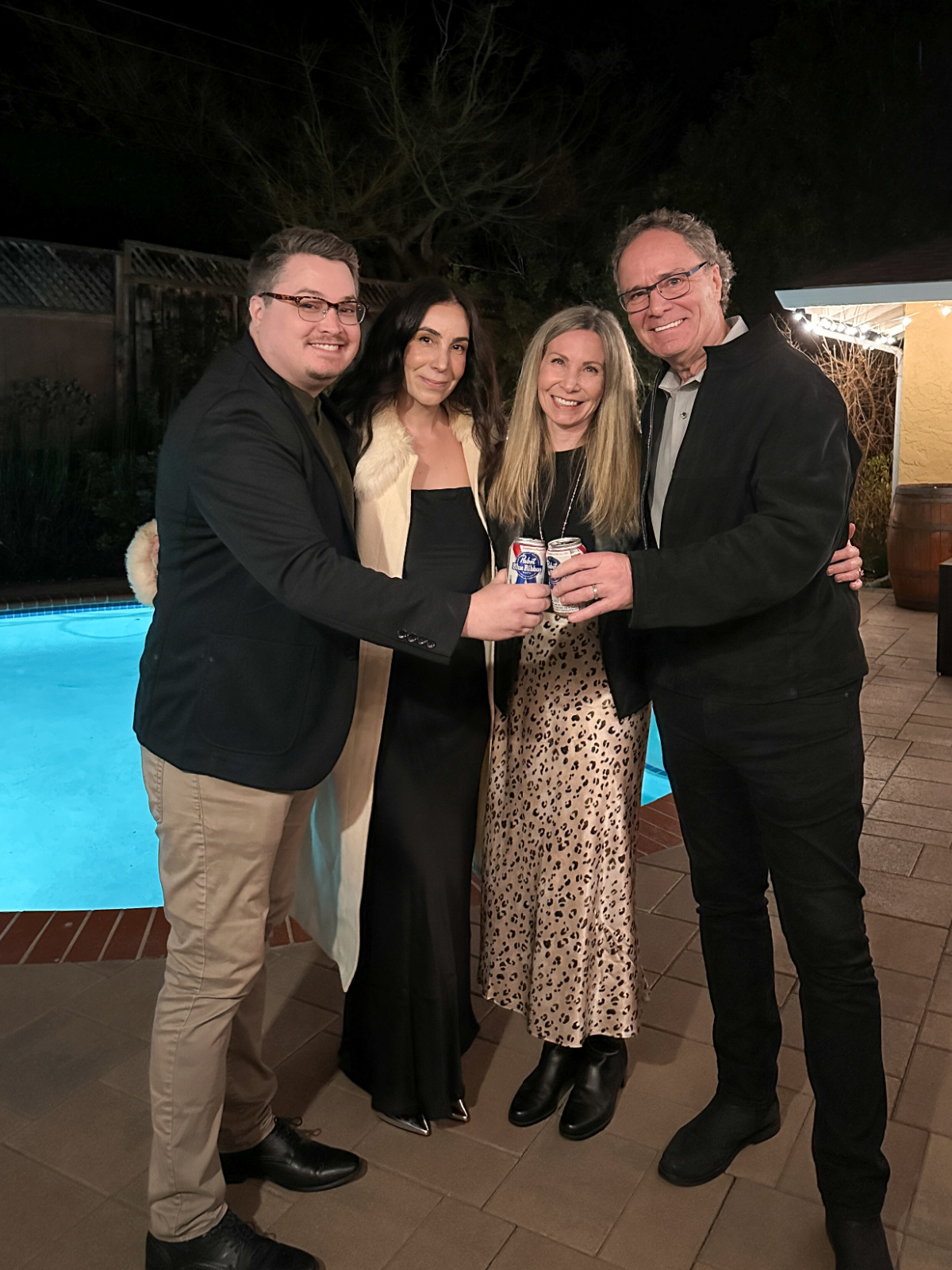 Couples celebrating New Year's Eve.