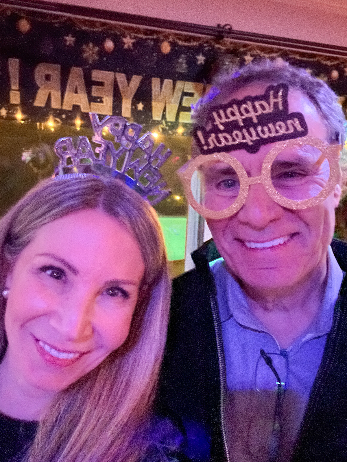 Couple selfie on New Year's Eve.