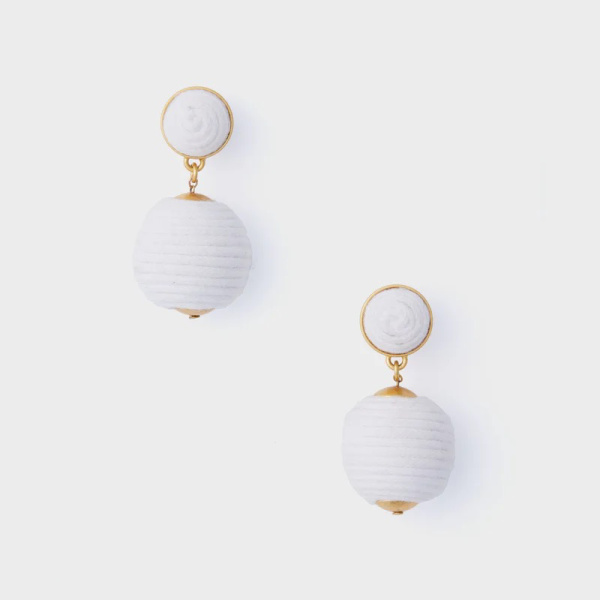 Tuckernuck Raffia Lantern Earrings.
