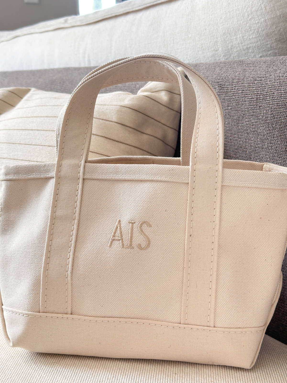 LL Bean Boat & Tote with personalized acronym.