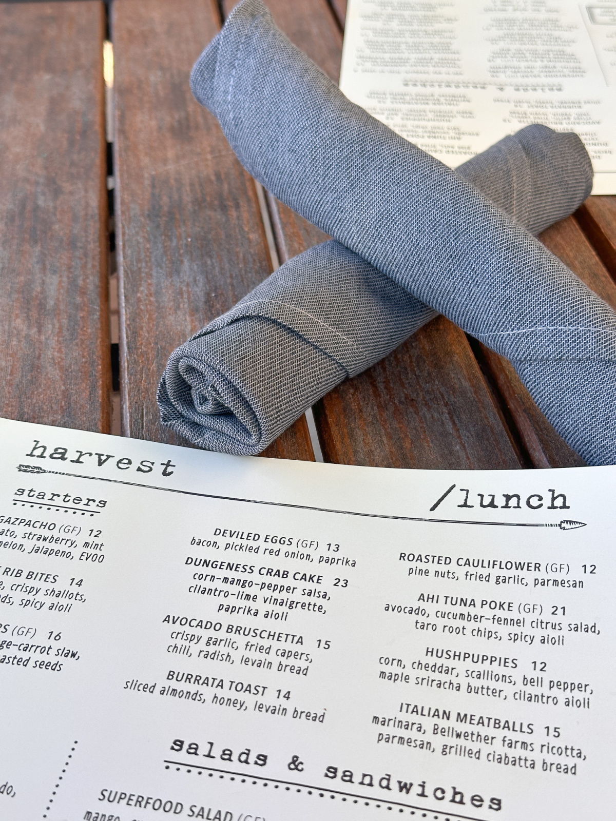 Table at Harvest in Danville.