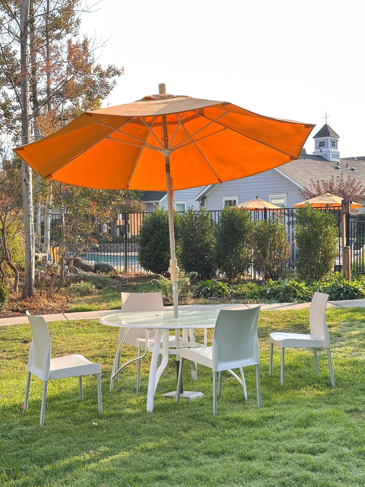 Lithia Springs Resort in Ashland Oregon garden seating.