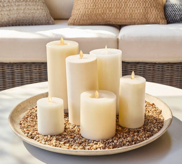 Pottery Barn Premium Flameless Candles.