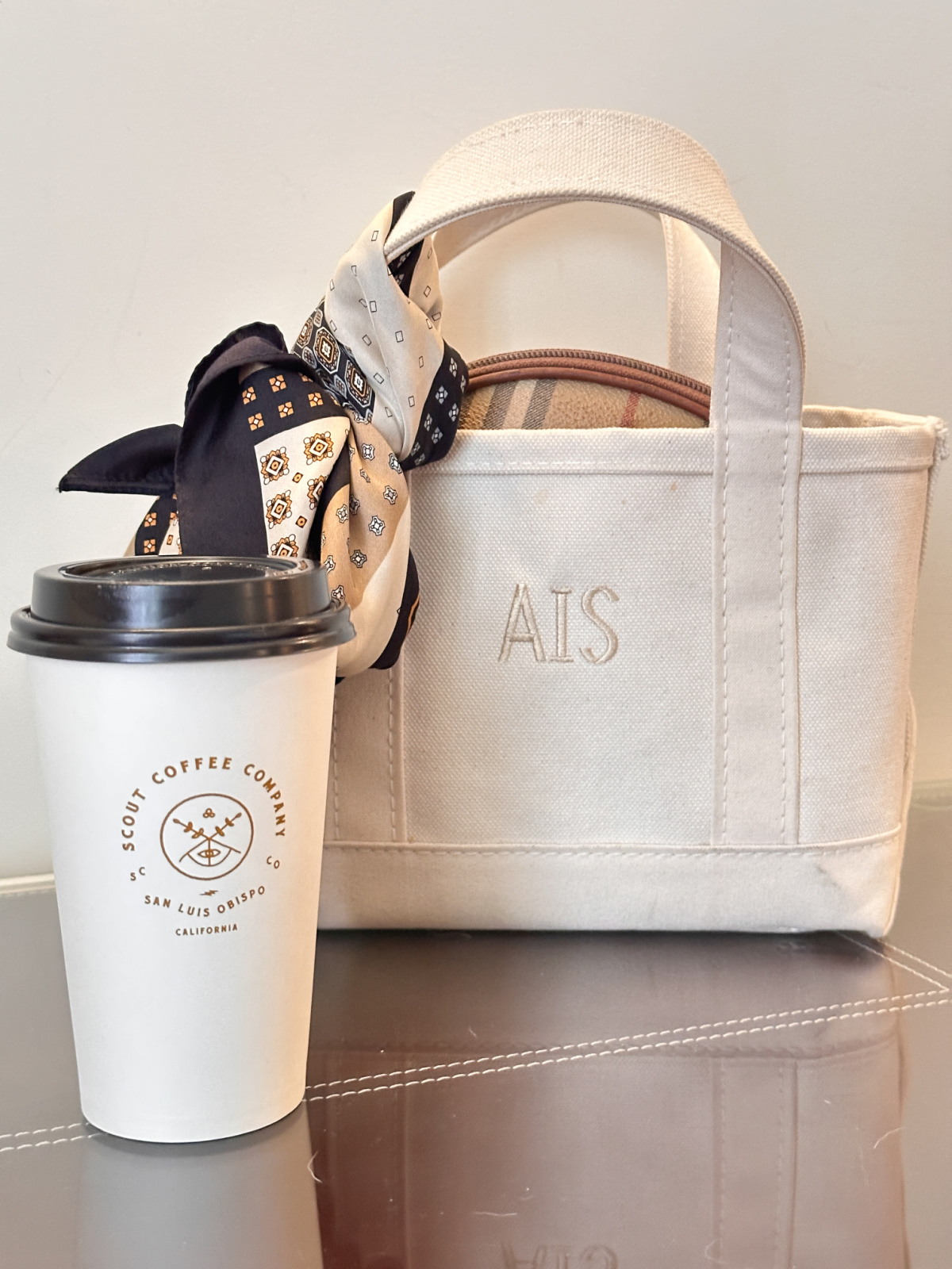 LL Bean Mini Tote with monogram.